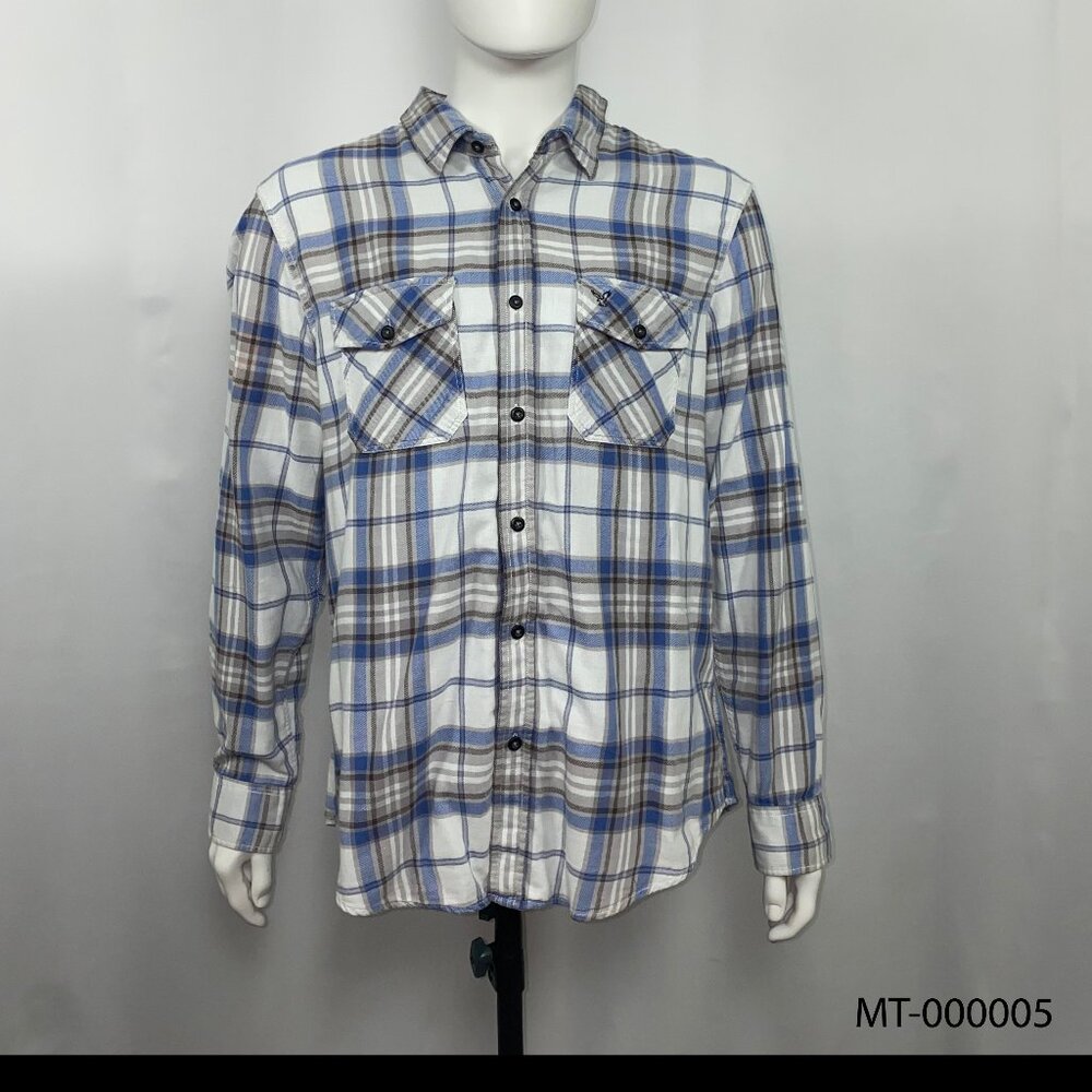 American Eagle Outfitters Men Long Sleeve Shirt Blue XXL Vintage Fit